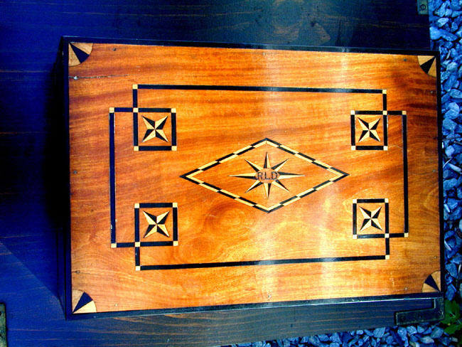 19th Century Fruitwood Inlaid Sewing Box — image 2
